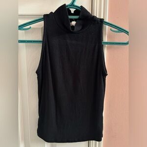 xs black sleeveless turtle neck